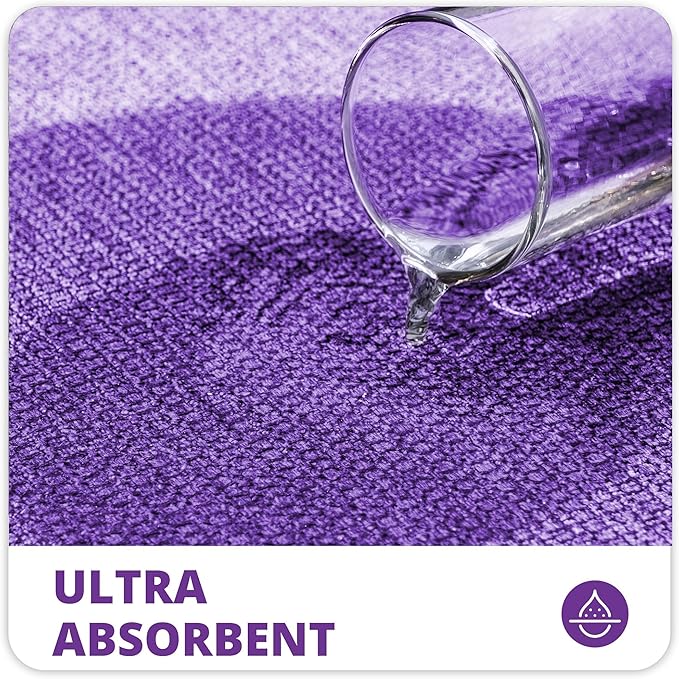 Bath Mat,Ultra Thin Bathroom Rugs,Rubber Bath Mats for Bathroom,No Slip Bath Rugs,Quick Dry,Machine Washable,Low Pile,Absorbent,Shower Outside,Sink,Home Decor Accessories.Purple,1'8"x2'8"(20x32inch)
