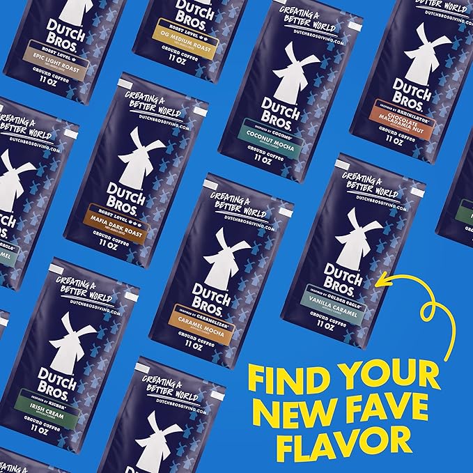 Dutch Bros® Mafia Dark Roast, Ground Coffee, Bagged 11oz (Pack of 3)