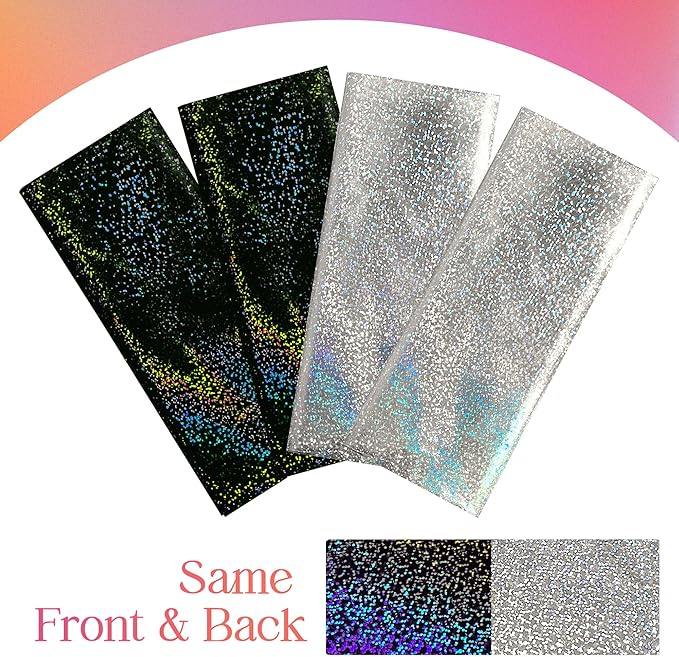 Just Shimmer 2 Pcs Black & Silver Holographic Laser Tablecloths Shiny Plastic Table Cloths 40" x 108" Black and White Classical Halloween Events Birthday Party Decor Anniversary Supplies