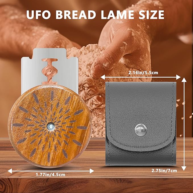 UFO Bread Lame Cutter for Homemade Sourdough,Bread Scorer Tool for Sourdough with 5 Blades and Case,Slashing Tool Bread Cutting Knife for Artisan Bread and Baguette Makers,Aurora