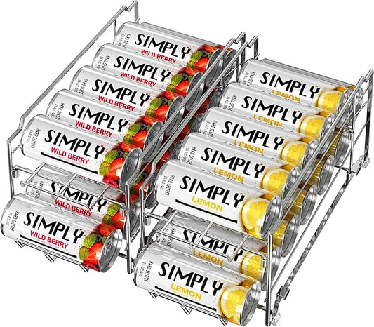 Simple Houseware 2PK Front Loading Tall Skinny Can Dispenser, Chrome