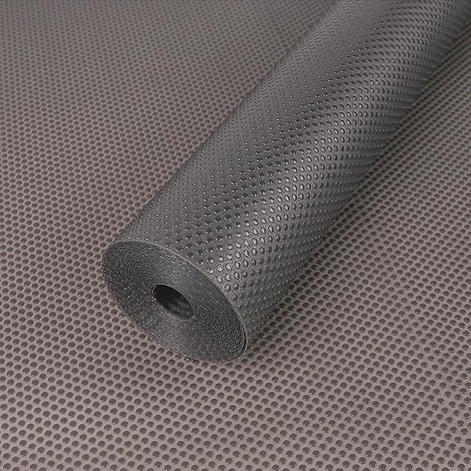 FLPMIX Kitchen Cabinet Liner 17.7-Inch: Translucent Gray Cabinet Drawer Liner - Waterproof Clear Refrigerator Shelf Mat for Pantry Cupboard 17.7" x 300"