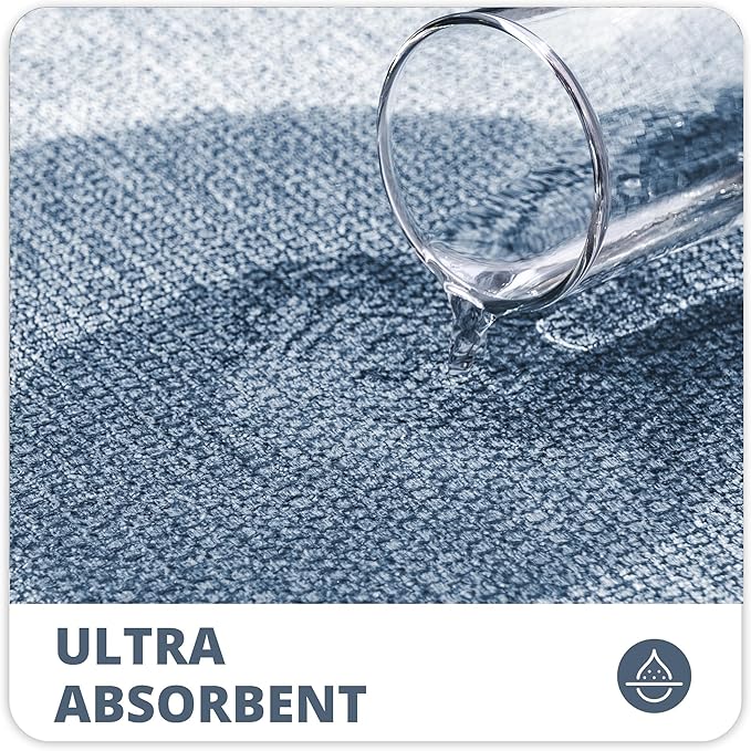 Bath Mat,Ultra Thin Bathroom Rugs,Rubber Bath Mats for Bathroom,No Slip Bath Rugs,Quick Dry,Machine Washable,Low Pile,Absorbent,Shower Outside,Sink,Home Decor Accessories.Blue,1'8"x2'8"(20x32inch)