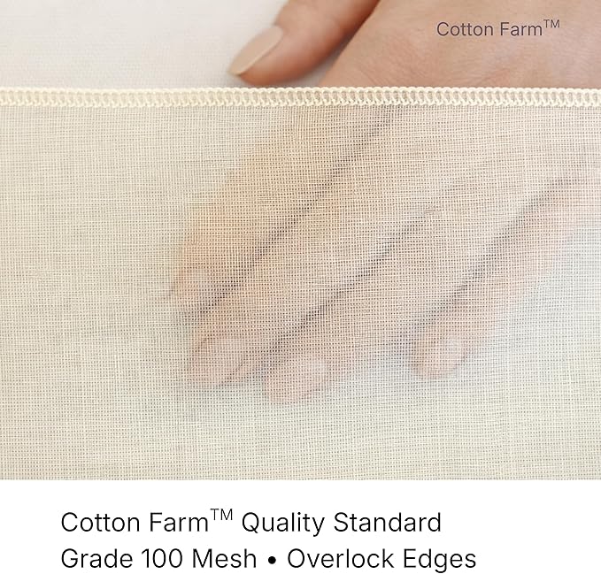 Cotton Farm Grade 100 XL Cheese Cloth for Straining & Cooking; 36x36 Inch; 100% Unbleached Cotton Cheesecloth; Reusable with Finished Edges, Butter Muslin