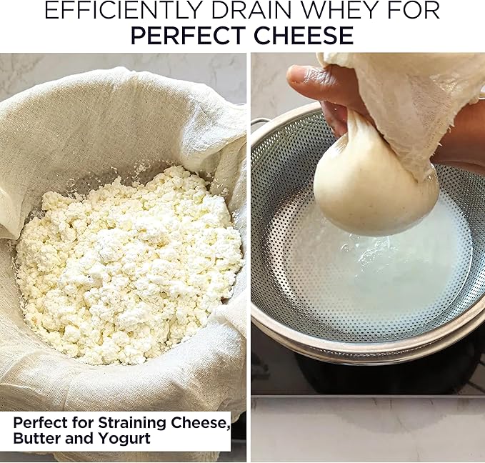 100% Unbleached Cheese Cloths - Grade 100-50 Sq Feet - 5.5 Sq Yards Organic cheesecloth For Straining -Reusable Washable Ultra Fine Cheesecloth for Turkey Straining, Cooking, Baking, Cheese Making