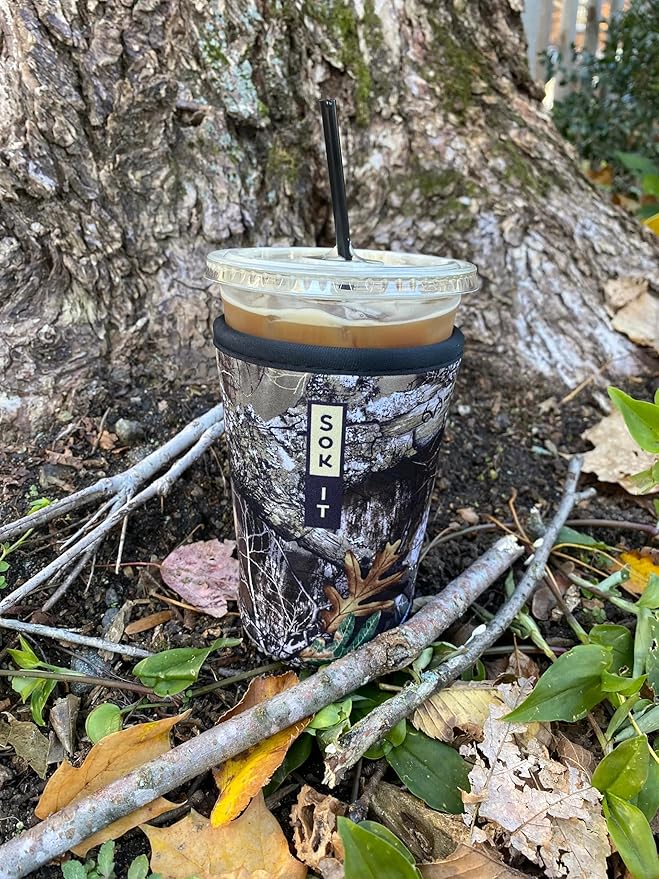 Sok It JavaSok Iced Coffee & Cold Soda Insulated Neoprene Cup Sleeve (RealTree Edge Camouflage, XLarge: 38-42oz)