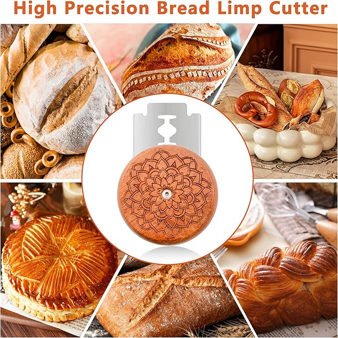 UFO Bread Lame Cutter for Homemade Sourdough,Bread Scorer Tool for Sourdough with 5 Blades and Case,Slashing Tool Bread Cutting Knife for Artisan Bread and Baguette Makers,Dahlia