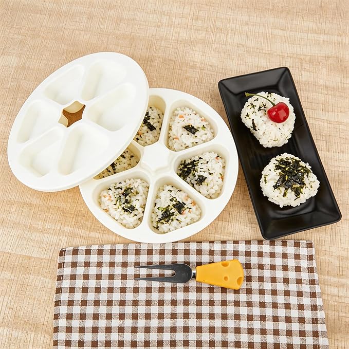 Onigiri Mold Triangle Rice Mold Large Onigiri Maker for Making and Storing Sushi, White