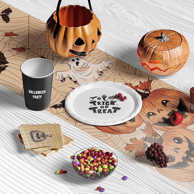 OHOME Halloween Decor Indoor - Table Runner Indoor Outdoor - Halloween Decorations Party Favors Supplies Backdrop Tablecloth for Home Office Kitchen