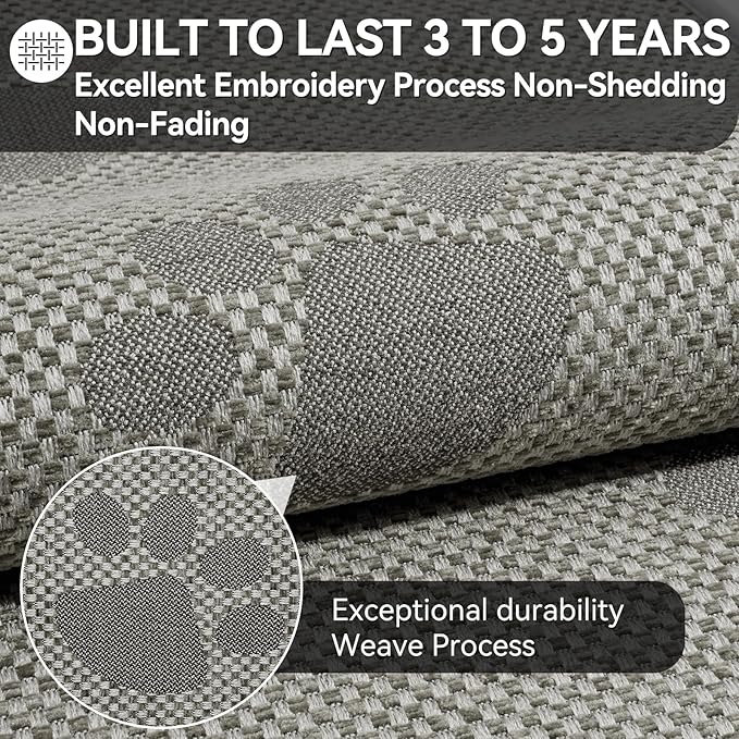 Kitchen Mats for Floor, Super Absorbent Kitchen Rugs Non Slip Washable, Rubber Backing Soft Woven Linen Embroidery Runner Rug, Standing Mat Kitchen Sink Mat, Easy to Clean, Gray 17x30