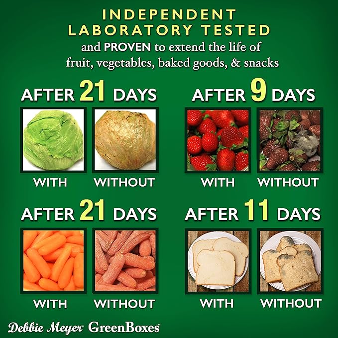 Debbie Meyer GreenBoxes – BreadBox keeps Baked Goods, Snacks, Fruits, and Vegetables Fresh Longer, Reusable, BPA Free, Made in USA