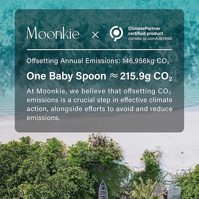Moonkie Silicone Baby Spoons Set of 4, Toddler Spoons for Self Feeding 6 Months, Two Sizes Feeding Spoons for First Stage 4+ Months, Infant, Baby Utensils with Case, Bendable, Chewproof & Boil-proof